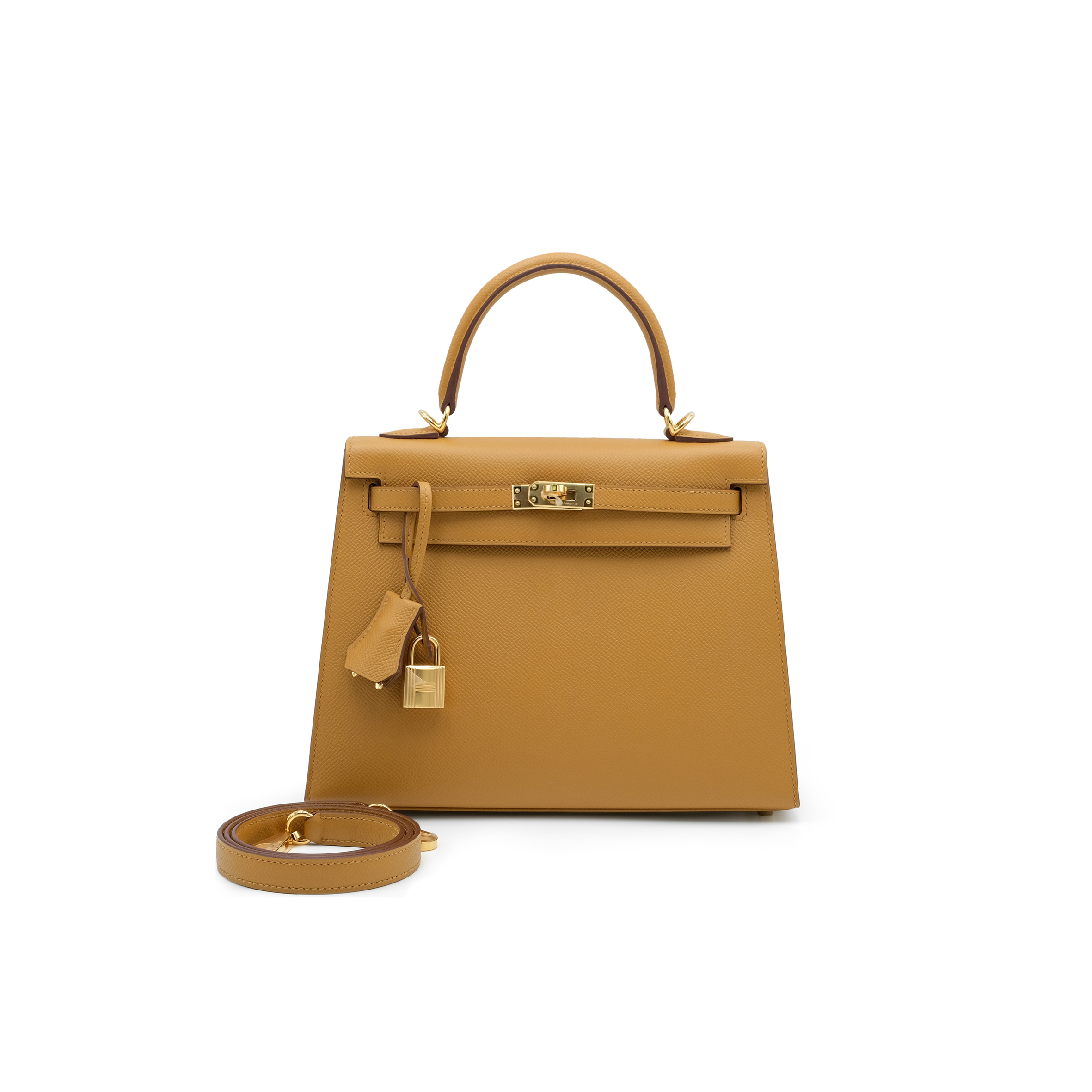 HERMÈS SESAME EPSOM KELLY 25 SELLIER GOLD HARDWARE (25*17*7cm) 